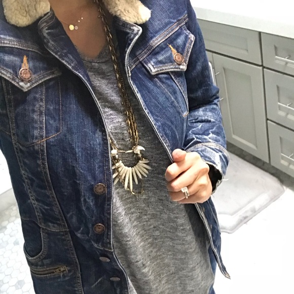 Earl Jean Denim Coat with Sherpa Collar - Picture 4 of 4